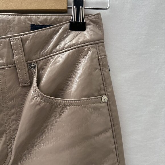 Citizens Of Humanity Isola Cropped Boot‎ Recycled Leather Pants Cashew Patent 24 - Picture 9 of 16